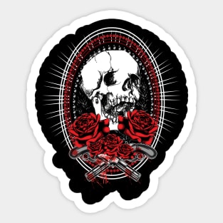 Skull Rose Skeleton Sticker